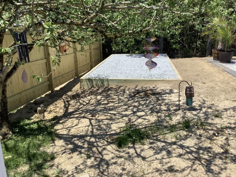 Gravel Shed foundation in Toms River, NJ