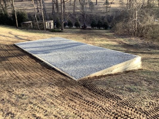 14x30 Size Gravel Shed Foundation In New Holland, PA