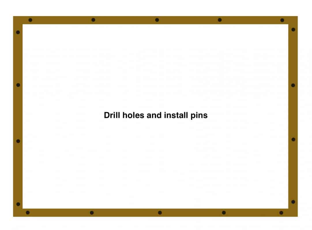 Diagram of a wood perimeter for a gravel shed pad