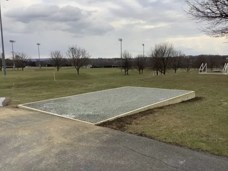 A gravel shed foundation in Allentown PA