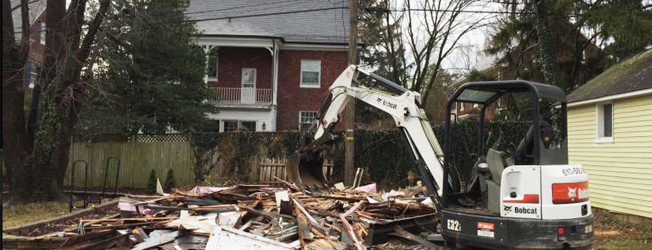 Shed demolition company in action