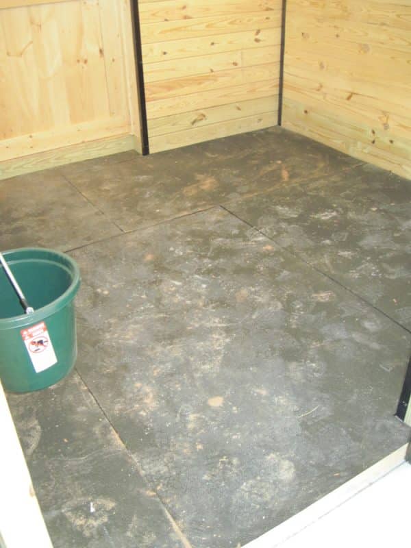 Rubber horse stall mats installed by Site Preparations, LLC