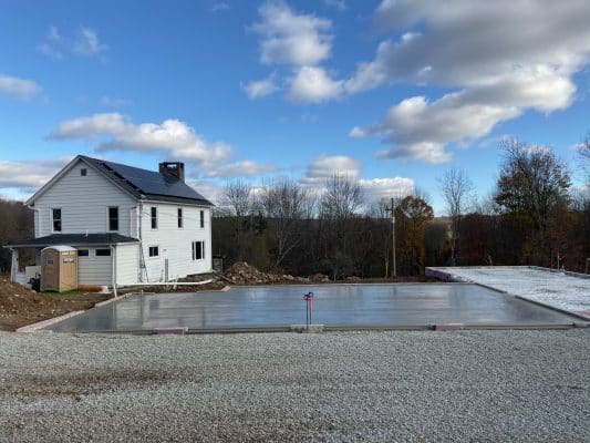 A concrete foundation installation in PA
