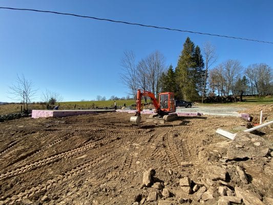 Excavating for a garage foundation