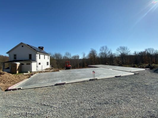 Completed garage foundation in PA