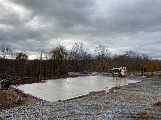 Concrete garage foundation installation in Pa