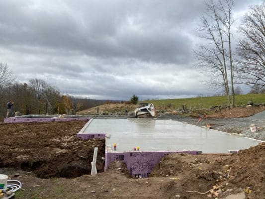 Installing a cement garage pad in PA